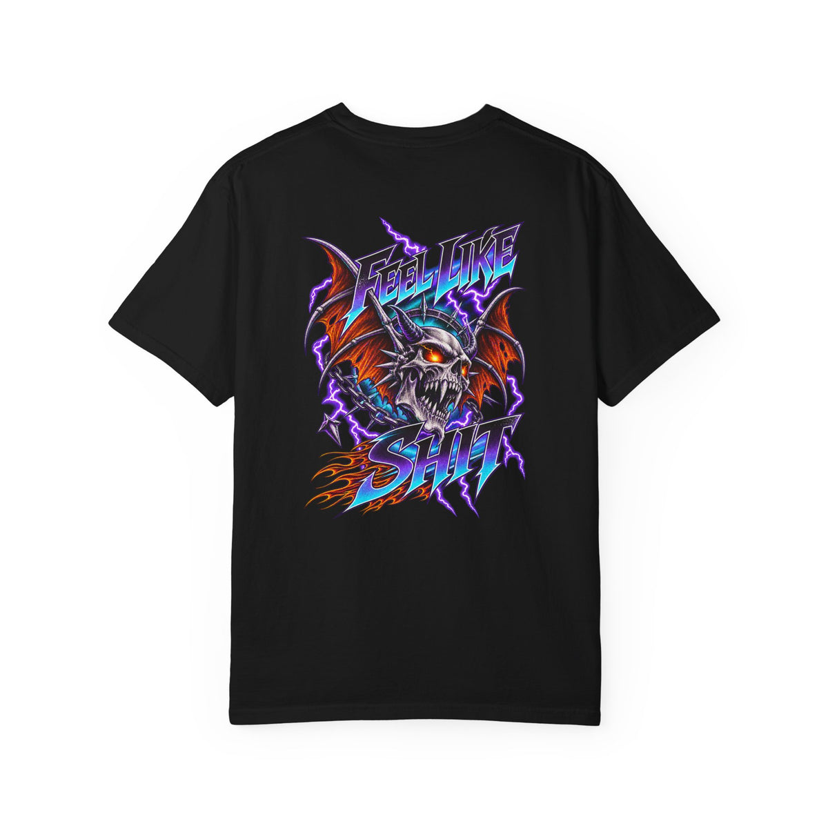 Graphic T-Shirt — 'Hellwing Spirit' Gothic Bat Skull Tee (Vintage Metal Style)