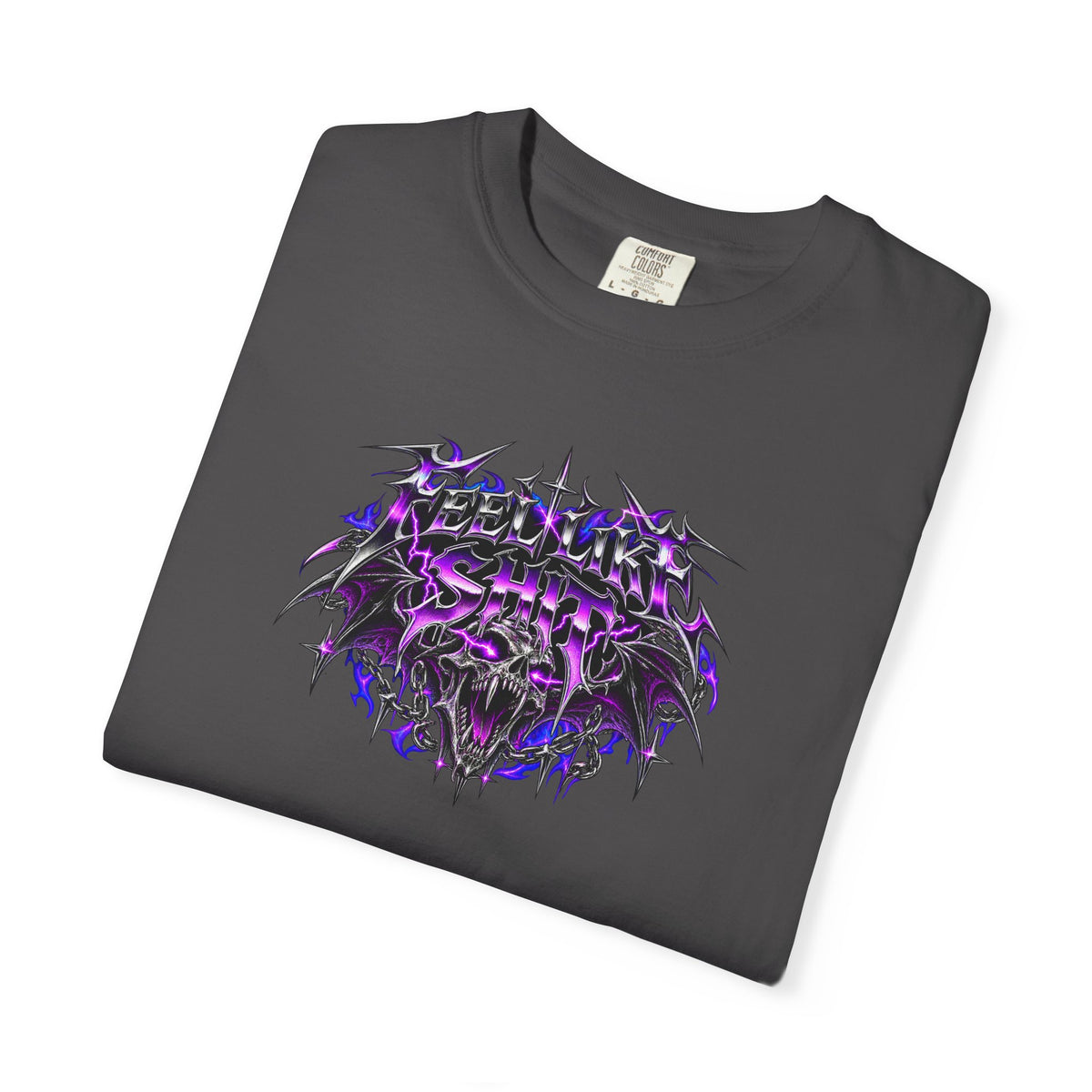 Graphic T-Shirt — 'Hellwing Spirit' Gothic Bat Skull Tee (Vintage Metal Style)