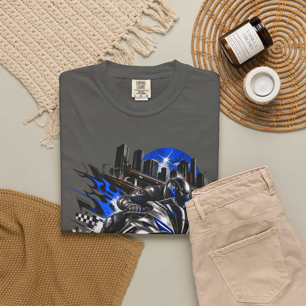 Midnight Racer Motorcycle Graphic T-Shirt | Urban Streetwear Tee