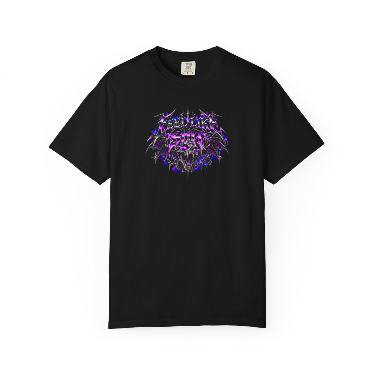 Graphic T-Shirt — 'Hellwing Spirit' Gothic Bat Skull Tee (Vintage Metal Style)
