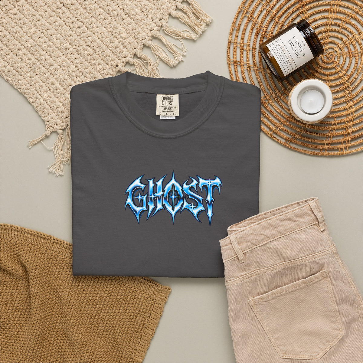 Ghost Graphic T‑Shirt — Fierce Doberman Flame Art Tee