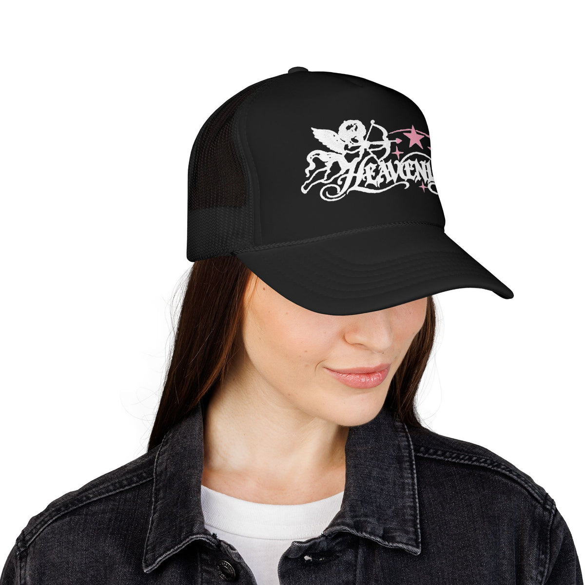 Heavenly Cherub Trucker Hat — Urban Y2K Angel Cap