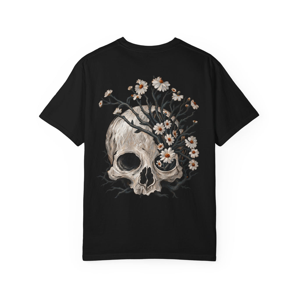 Skull & Blossoms T-Shirt — Floral Skull Graphic Tee