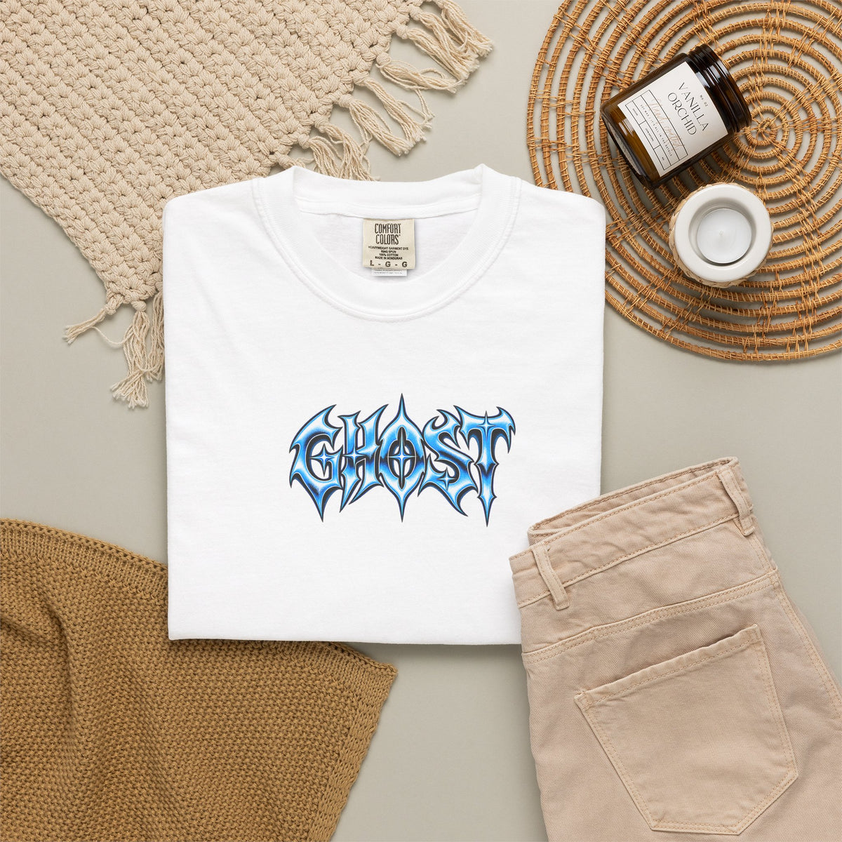 Ghost Graphic T‑Shirt — Fierce Doberman Flame Art Tee