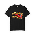 Gold Grill Lip Graphic T-Shirt — Red Tongue Coin Streetwear Tee