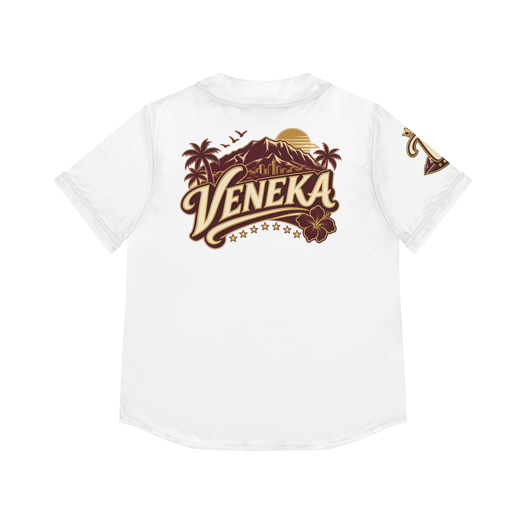 Veneka Women's Baseball Jersey — Tropical Logo Button-Up