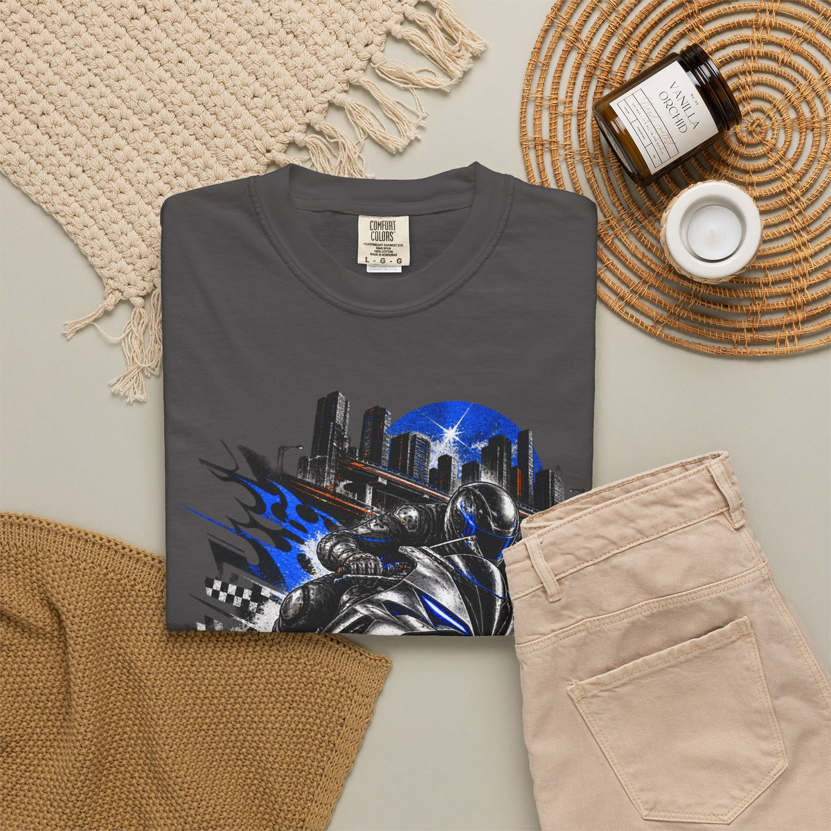 Midnight Racer Motorcycle Graphic T-Shirt | Urban Streetwear Tee