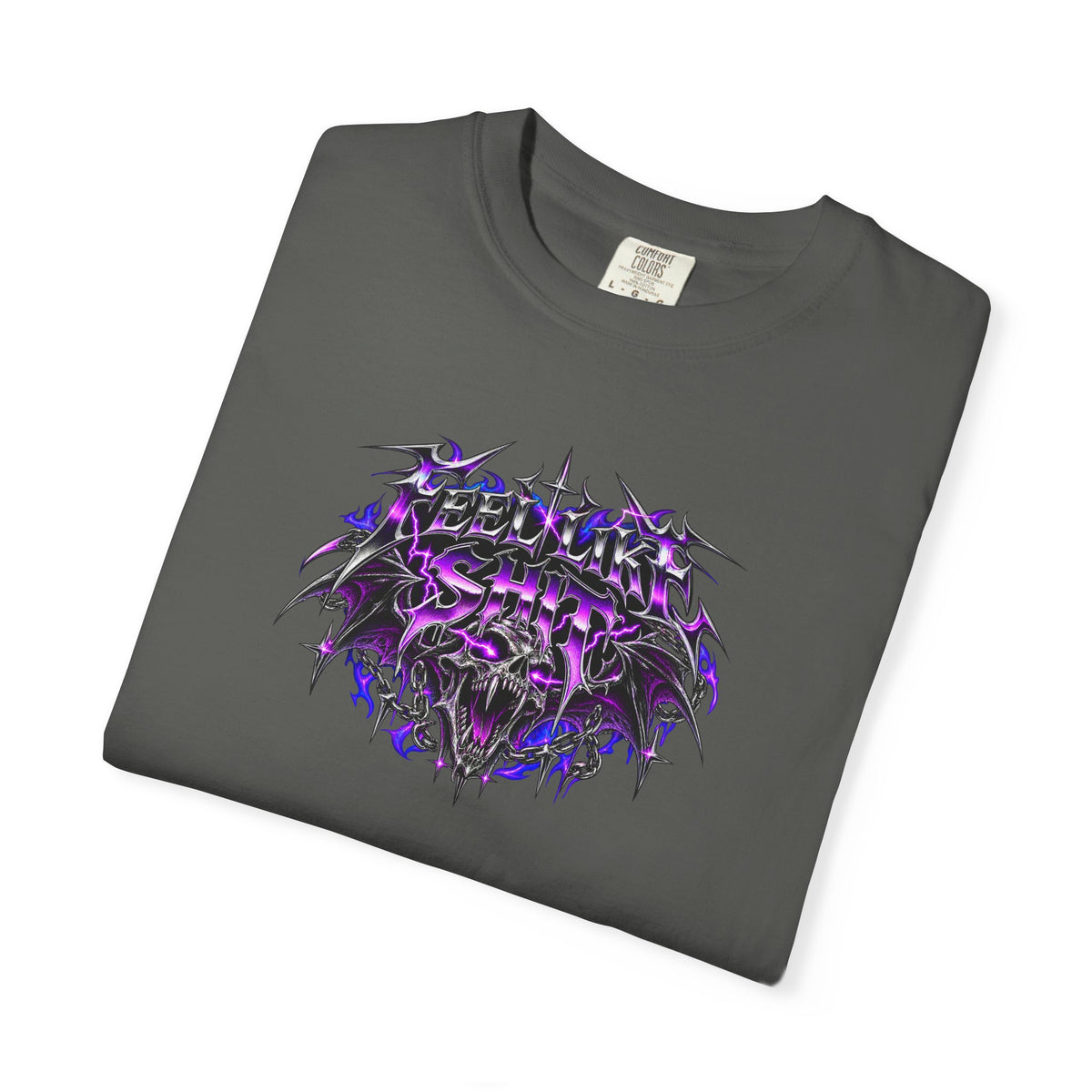 Graphic T-Shirt — 'Hellwing Spirit' Gothic Bat Skull Tee (Vintage Metal Style)