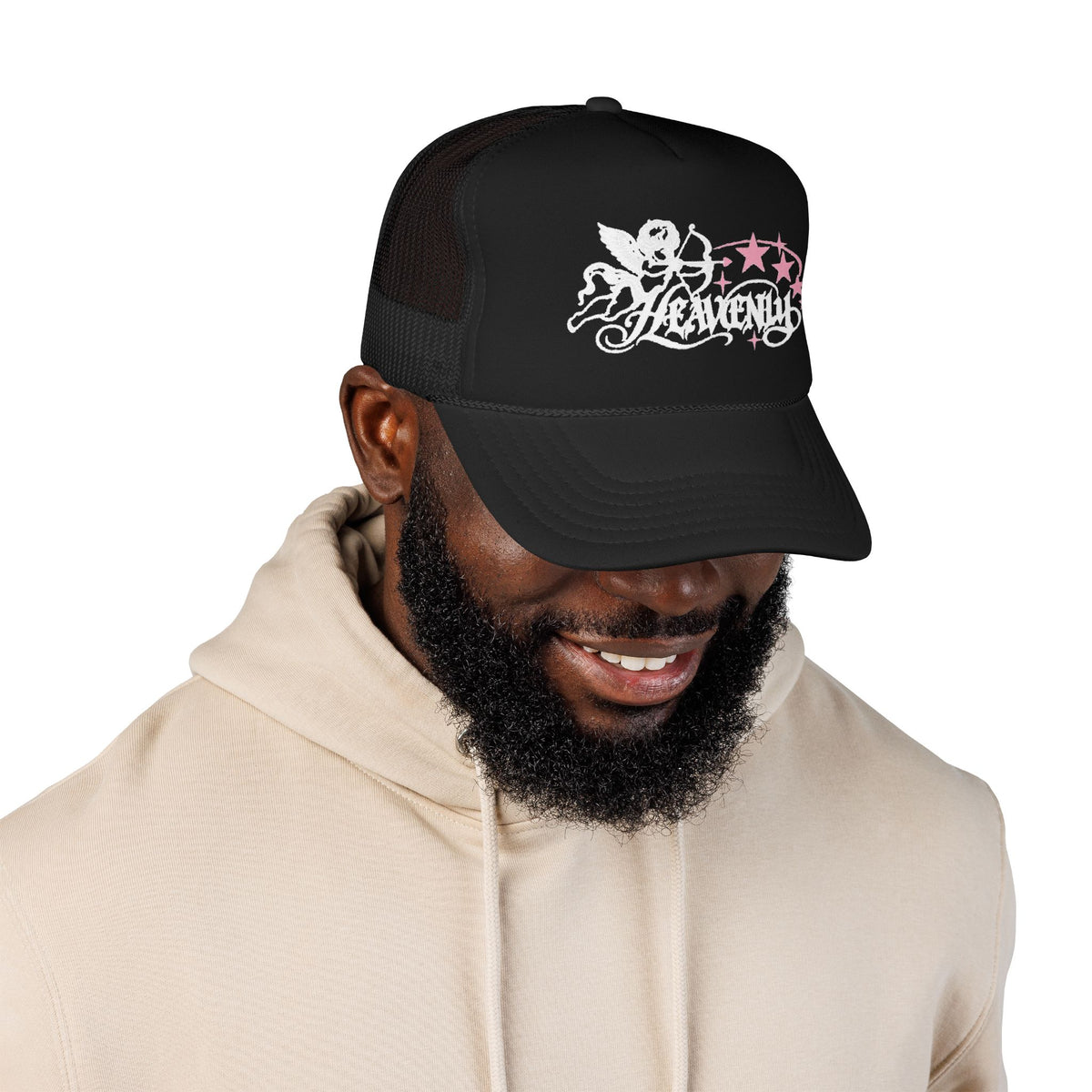 Heavenly Cherub Trucker Hat — Urban Y2K Angel Cap