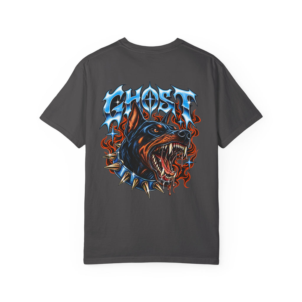 Ghost Graphic T‑Shirt — Fierce Doberman Flame Art Tee