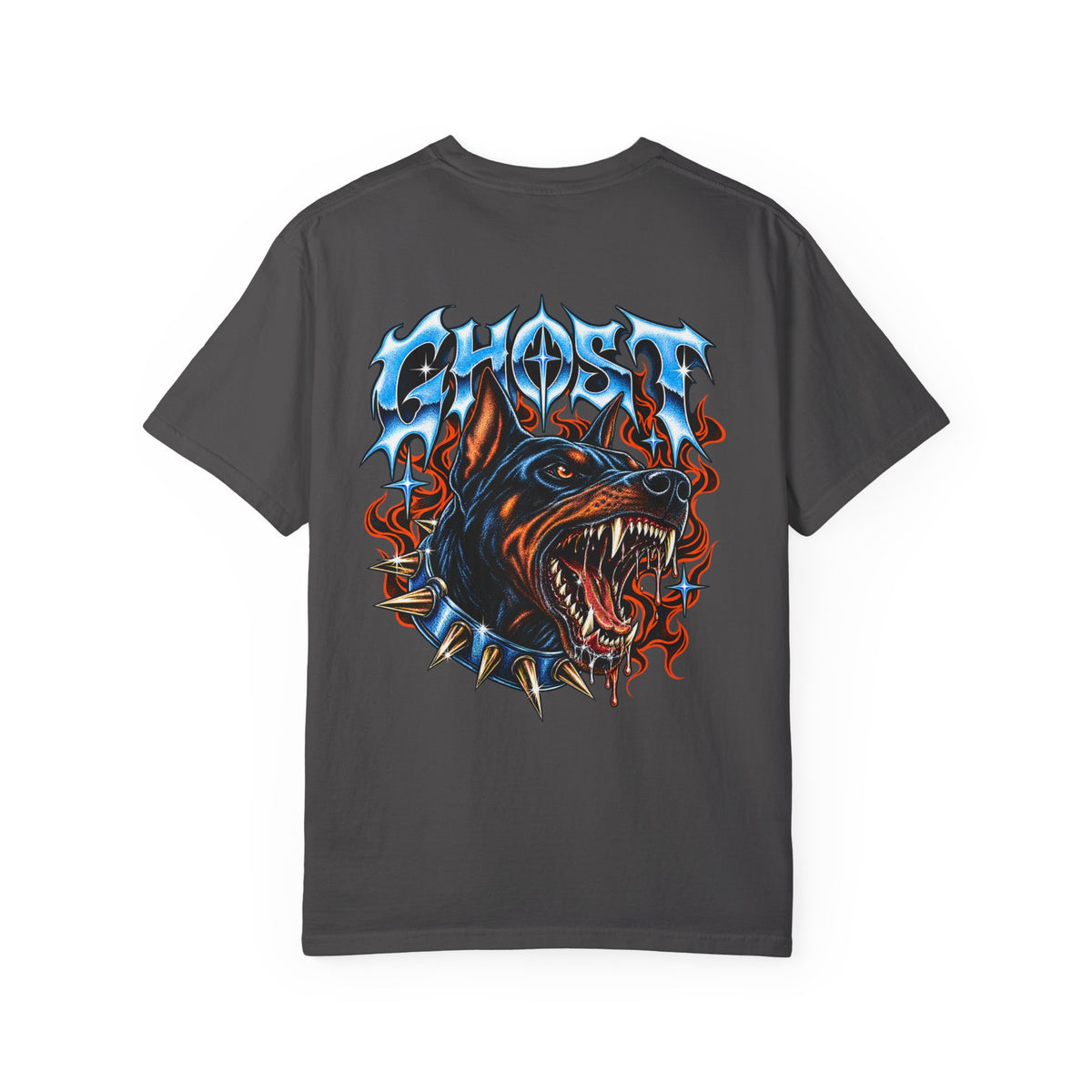 Ghost Graphic T‑Shirt — Fierce Doberman Flame Art Tee