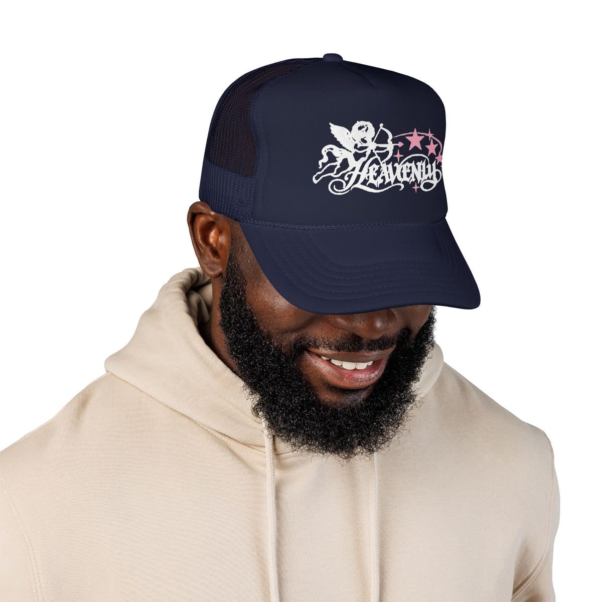 Heavenly Cherub Trucker Hat — Urban Y2K Angel Cap