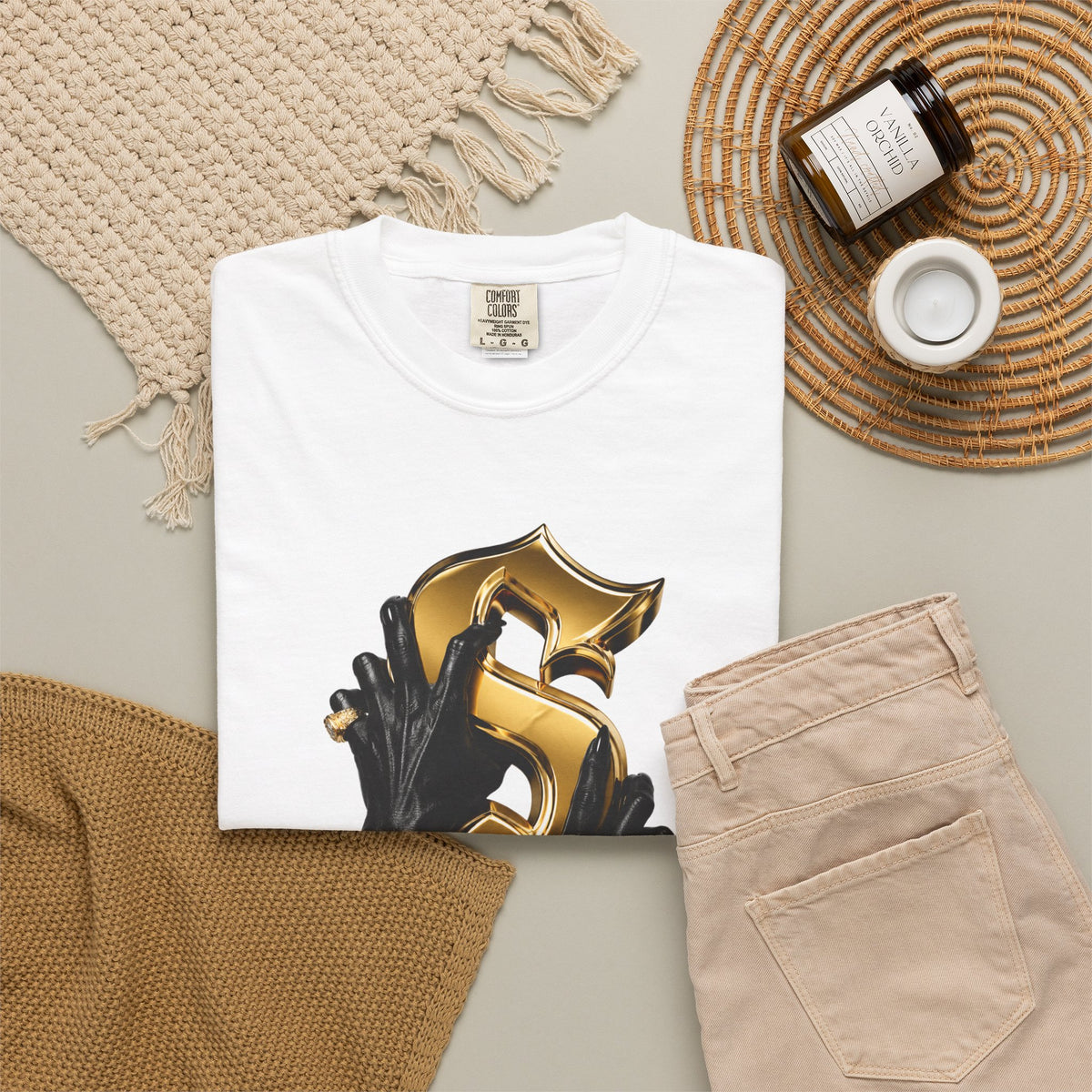 Golden Grip Dollar Sign Graphic T-Shirt | Urban Streetwear Tee