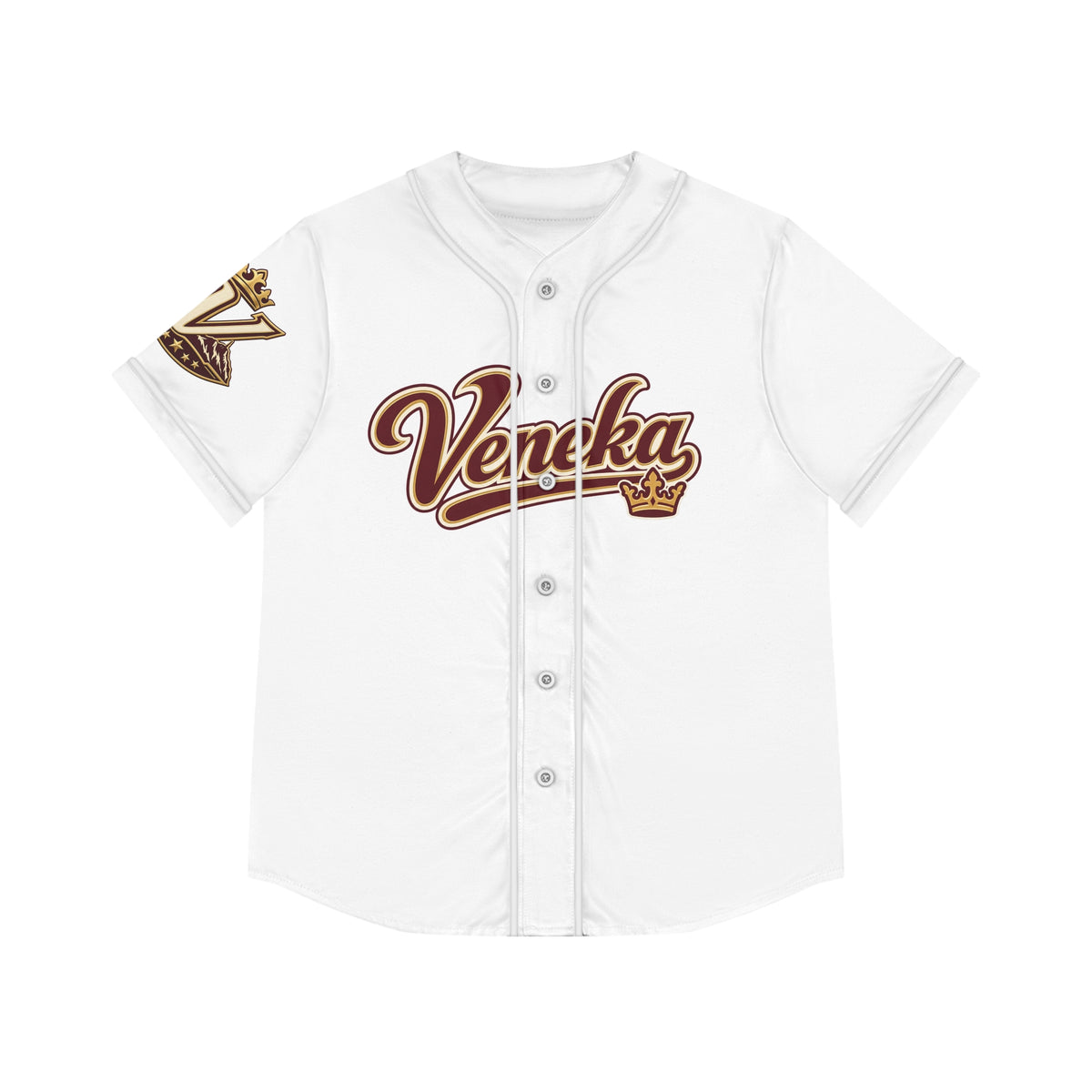 Veneka Women's Baseball Jersey — Tropical Logo Button-Up