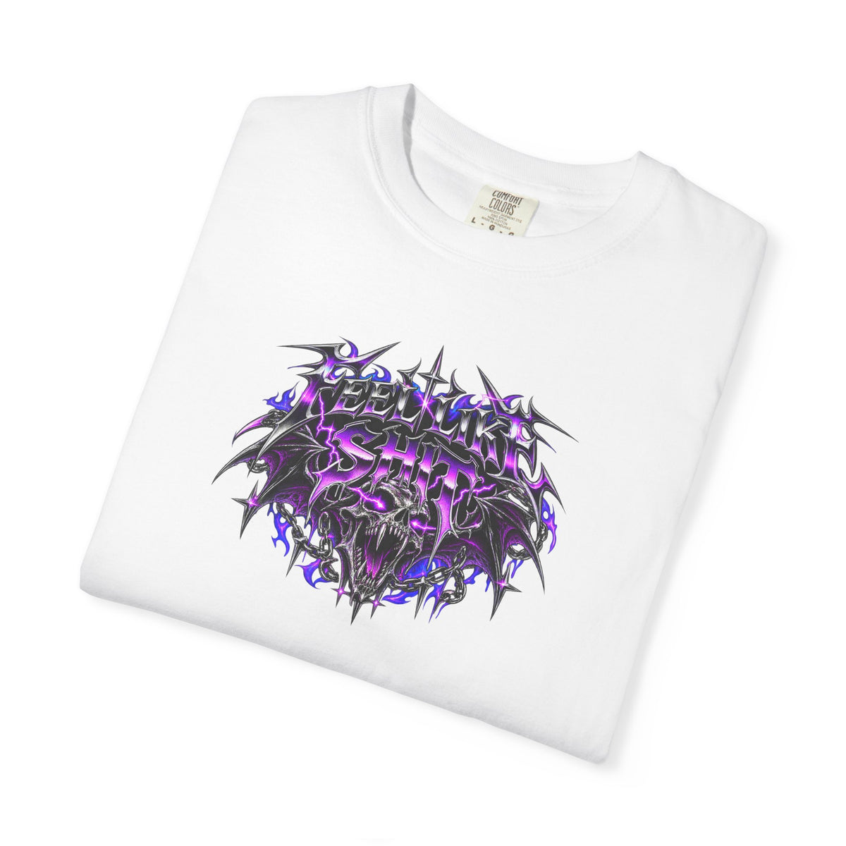Graphic T-Shirt — 'Hellwing Spirit' Gothic Bat Skull Tee (Vintage Metal Style)